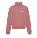 Sweat court col zippé femme Rose